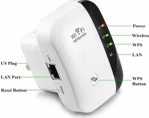 WiFi Repeater WLAN Range Extender 300Mbps con Porta 2.4GHz Wireless-N Ripetitore Elettronica/Informatica/Periferiche di rete/Ripetitori Zencoccostore - Formia, Commerciovirtuoso.it
