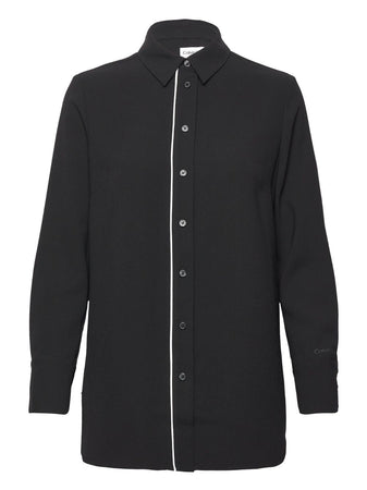 calvin klein BLUSA CREPE TIPPING BLOUSE da donna