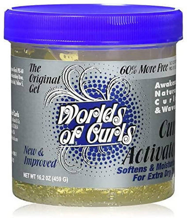 World of Curls Gel Curl Activator Extra Dry 459g Gel per Capelli Attivatore Di Ricci per Capelli Più Lucenti E Idratati