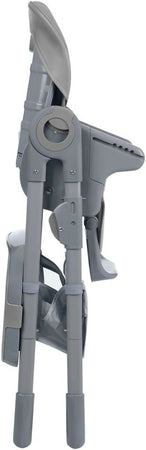 KIKKABOO Seggiolone COMFY+ , regolabile in altezza, con cinture, doppio vassoio, pieghevole, chiusura compatta, comodo, colore GREY, grigio