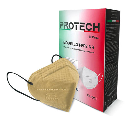 10x Mascherina FFP2 CE2133 Protech SRL Mascherina filtrante 5 strati FFP2 | BFE ≥98% | Prodotta in Italia
