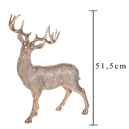 Renna in resina Oro pupazzo natalizio decorazione per interno ed esterno in piedi