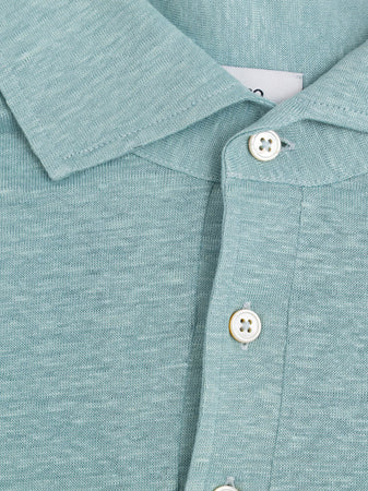 Gran Sasso Polo in Lino Azzurro da uomo