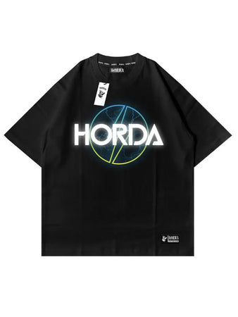 y2k shirts Nera 100% Cotone Y2K Blu & Yellow Horda Brand Streetwear