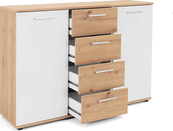 YD11-credenza-moderna-ingresso-mobile-madia-mobiletto-buffett-cassetti-legno-bianco-rovere-artigianale