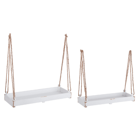 Set 2 vassoio sospeso ashley rett bianco in legno d'abete
