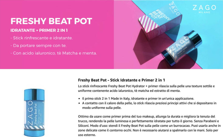 Zago Milano Freshy Beat Pot Stick Crema Idratante Viso e Primer per Pelle Mista 30 ml PT01AZ19 COSMETICA SG Store - Nicosia, Commerciovirtuoso.it