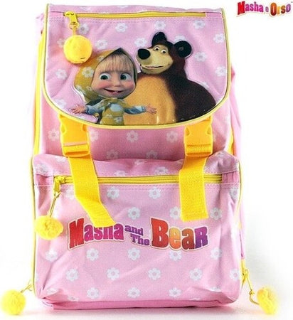 Zaino-Cartella-Scuola-Estensibile-In-Poliestere-Zainetto-Bambini-Masha-E-Orso