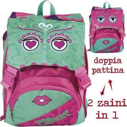Zaino-Double-Estensibile-Be-Smart-Funky-Scuola-Elementare-Medie-Bambine-Be-Smart