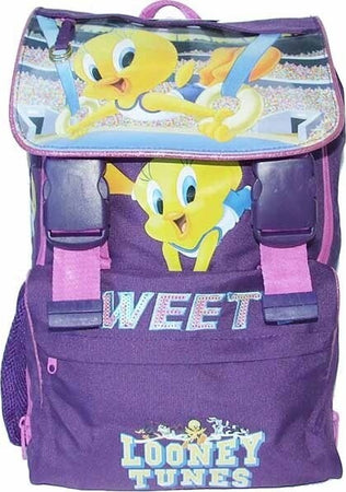 Zaino-Estensibile-In-Tessuto-A-Schienale-Rigido-Confort-Back-Looney-Tunes-Tweety