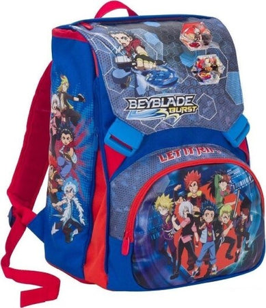 Zaino-Estensibile-Scuola-Beyblade-Burst-Seven-Estensibile-Colore-Rosso-Blu
