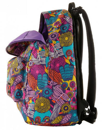 Zaino Scuila Seven The Double Skull Girl- Reversibile Con Cuffie Zaino 29 Lt Rosa Colorato