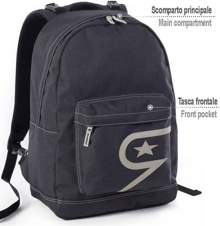 Zaino Seven The Double Pro Nero 24 Lt Schienale Compatibile Con Cover E Reversibile