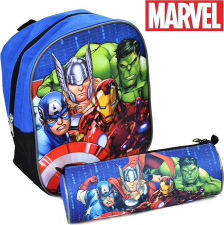 Zaino-Zainetto-Asilo-Marvel-Avengers-+-Astuccio-Tombolino-Kit-Scuola