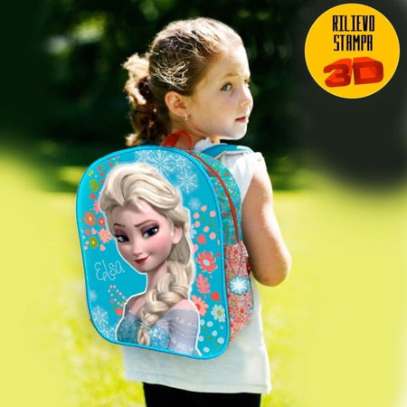 Zaino-Zainetto-Frozen-Elsa-Con-Rilievo-3d-Disney-Bambine-Scuola-Asilo-Elementari