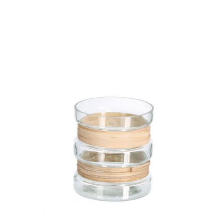 Vaso "zhob" naturale in vetro lavorato a mano