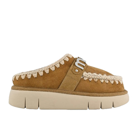 MOU stivali donna mou - bounce clog metal logo - cognac da donna