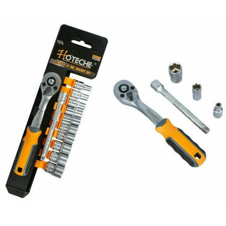 12 Chiavi Bussole Attacco 1/4" + Chiave A Crichetto Reversibile + Prolunga 5'' Fai da te/Utensili elettrici e a mano/Utensili a mano/Chiavi e chiavi inglesi/Chiavi a bussola Trade Shop italia - Napoli, Commerciovirtuoso.it