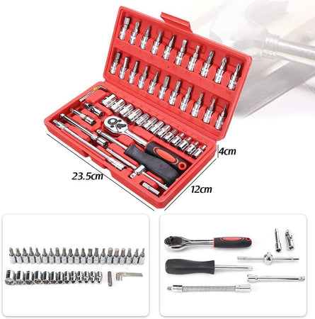 SET KIT 46 PEZZI CHIAVI A BUSSOLA CON CRICCHETTO 1/4" CACCIAVITE ESAGONALE TUBO Fai da te/Utensili elettrici e a mano/Utensili a mano/Cacciaviti/Set cacciaviti Trade Shop italia - Napoli, Commerciovirtuoso.it