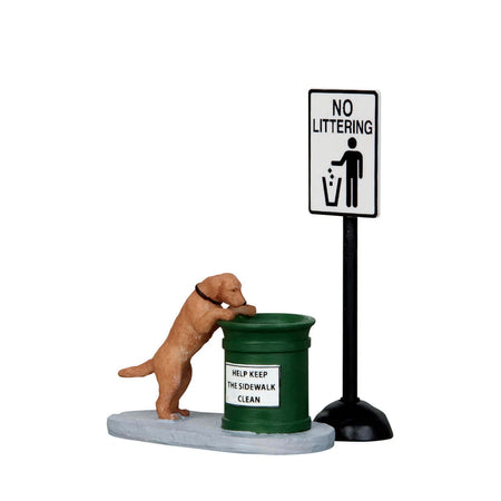 Cartello "Non gettare rifiuti" con cagnolino accessori in poliresina per villaggio di Natale Casa e cucina/Decorazioni per interni/Addobbi e decorazioni per ricorrenze/Decorazioni natalizie/Oggettistica MagiediNatale.it - Altamura, Commerciovirtuoso.it