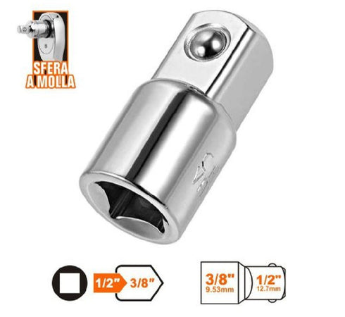 Adattatore Attacco Quadrato 1/2" Per Chiavi A Bussola 3/8" Sfera A Molla 57216 Fai da te/Utensili elettrici e a mano/Utensili a mano/Bussole e set di bussole/Corredi di bussole/Standard Trade Shop italia - Napoli, Commerciovirtuoso.it