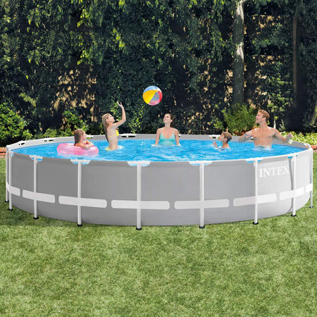 Piscina fuori terra rotonda, 549 x h122 cm, con pompa e scaletta "Prism Frame" Giardino e giardinaggio/Piscine vasche idromassaggio e accessori/Piscine/Piscine fuoriterra La Zappa - Altamura, Commerciovirtuoso.it