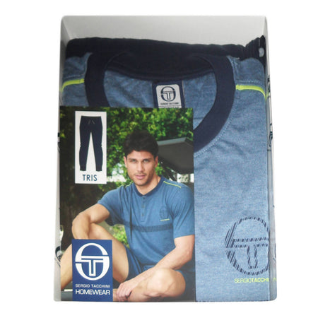 Pigiama Uomo Tre Pezzi Sergio Tacchini Jeans Pigiama Tris Pantalone Lungo Pantalone Corto E T-Shirt Manica Corta Vestibilità Comoda 100% Puro Cotone Art.Pg29210-As2 Moda/Uomo/Abbigliamento/Pigiami e abbigliamento da notte/Pigiami due pezzi L’Orchidea - Siderno, Commerciovirtuoso.it