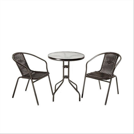Tavolo e sedie in metallo e polyrattan "achille" Giardino e giardinaggio/Arredamento da giardino e accessori/Set di mobili Decor Space - Altamura, Commerciovirtuoso.it