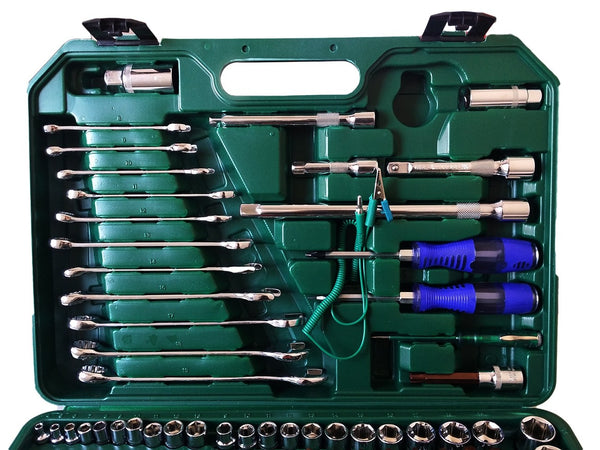 SET KIT UTENSILI 121 PZ BUSSOLE CHIAVE CHIAVI CRICCHETTO ATTREZZI 1/4" 3/8" 1/2" Fai da te/Utensili elettrici e a mano/Utensili a mano/Set di attrezzi Trade Shop italia - Napoli, Commerciovirtuoso.it