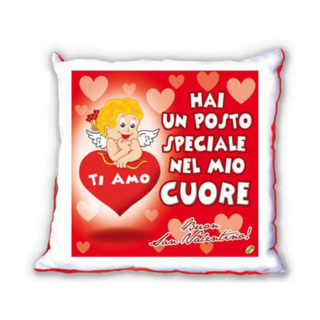 Cuscino regalo San Valentino "Hai Un Posto Speciale Nel Mio Cuore Ti Amo" 40 X 40 cm Casa e cucina/Tessili per la casa/Cuscini decorativi e accessori/Cuscini decorativi Kondorama - Martinsicuro, Commerciovirtuoso.it