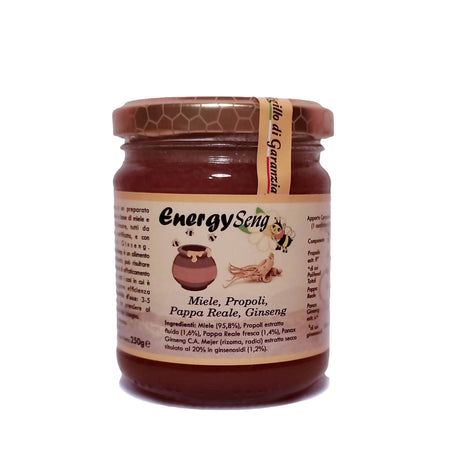 Pappa Reale Miele Propoli e Ginseng Integratore alimentare naturale EnergySeng vasetto 250gr Miele Miele da agricoltura Biologica - Bagnoregio, Commerciovirtuoso.it