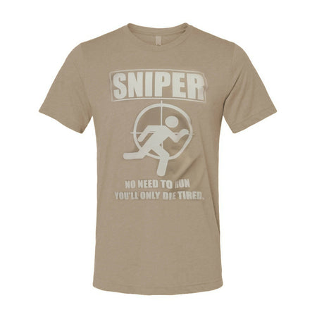 T-shirt Uomo Sniper Maglietta Girocollo Cecchino " No Need To Run" Maglia Mezze Maniche Stampata Sport e tempo libero/Fan Shop/Abbigliamento/T-Shirt Il Distintivo - Pesaro, Commerciovirtuoso.it
