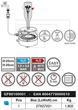 Lavabottiglie idraulico per lavare bottiglie, Vasi e Contenitori in Vetro "Made in Italy" Casa e cucina/Produzione di birra e vino artigianali/Fermentazione/Damigiane La Zappa - Altamura, Commerciovirtuoso.it