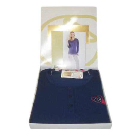 Pigiama Donna Due Pezzi Nazareno Gabrielli 100% Cotone Maglia Manica Lunga Blu E Pantalone Lungo Fantasia a Pois Art D415 Moda/Donna/Abbigliamento/Abbigliamento da notte lingerie e intimo/Pigiami e camicie da notte/Pigiami due pezzi L’Orchidea - Siderno, Commerciovirtuoso.it