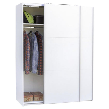 Armadio in legno con 2 ante scorrevoli bianco laccato h 220 cm "Made in Italy" Casa e cucina/Arredamento/Camera da letto/Armadi Decor Space - Altamura, Commerciovirtuoso.it