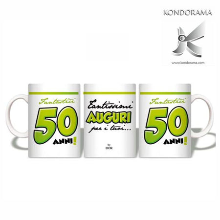 Tazza Compleanno "tantissimi Auguri Per I Tuoi 50 Anni" Idea Regalo Per 50 Anni Tazza Da Caffè E Tè Casa e cucina/Stoviglie/Piatti ciotole e vassoi/Tazze e piattini/Tazze e tazzine da caffè Kondorama - Martinsicuro, Commerciovirtuoso.it