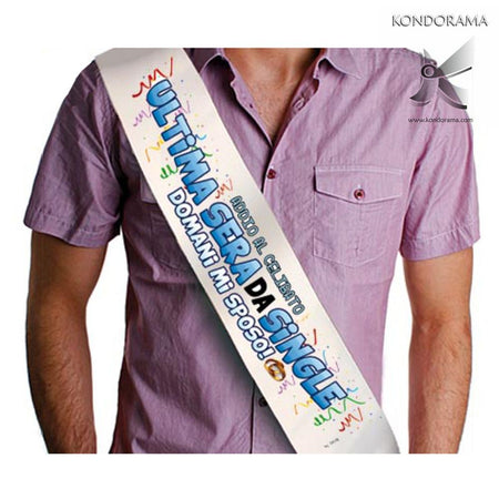 Fascia "Ultima Sera Da Single Domani Mi Sposo" Idea Regalo per lui Festa Addio Al Celibato Salute e cura della persona/Erotismo e contraccezione/Sex toys/Gadget per addio al nubilato e al celibato Kondorama - Martinsicuro, Commerciovirtuoso.it