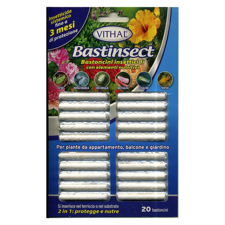 Insetticida sistemico "Bastinsect" per piante ornamentali 20 bastoncini Giardino e giardinaggio/Giardinaggio/Prodotti fitosanitari e pesticidi/Insetticidi/Insetticidi per ambienti/Vari insetti La Zappa - Altamura, Commerciovirtuoso.it