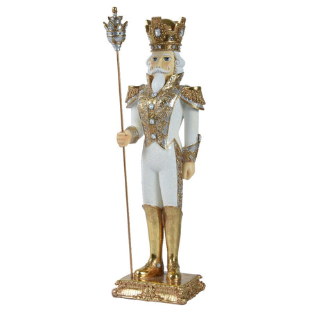 Statuetta decorativa "Soldatino schiaccianoci" natalizio oro e bianco h 178 cm Casa e cucina/Decorazioni per interni/Addobbi e decorazioni per ricorrenze/Decorazioni natalizie/Schiaccianoci MagiediNatale.it - Altamura, Commerciovirtuoso.it