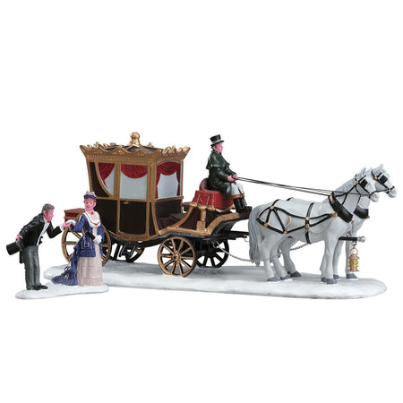 Statuetta in poliresina "Arrivo della duchessa" con carrozza per villaggio di Natale Casa e cucina/Decorazioni per interni/Addobbi e decorazioni per ricorrenze/Decorazioni natalizie/Oggettistica MagiediNatale.it - Altamura, Commerciovirtuoso.it
