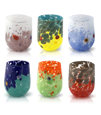6 Bicchieri Special Edition, Con Scatola Regalo. Goto Da Acqua, In Vetro Di Murano, Soffiati E Lavorati A Mano Nell'isola Di Murano. Modello “aida" Casa e cucina/Stoviglie/Bicchieri e cristalli/Tumbler Mazzega Art & Design - Murano, Commerciovirtuoso.it