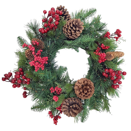 Ghirlanda tonda natalizia "Alta Badia" color Verde con bacche rosse da 45 cm Casa e cucina/Decorazioni per interni/Addobbi e decorazioni per ricorrenze/Decorazioni natalizie/Orpelli e festoni MagiediNatale.it - Altamura, Commerciovirtuoso.it