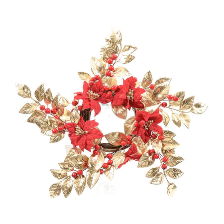 Porta candele natalizio "Golden age" con bacche centritavola Ø 42 cm Casa e cucina/Decorazioni per interni/Addobbi e decorazioni per ricorrenze/Decorazioni natalizie/Orpelli e festoni MagiediNatale.it - Altamura, Commerciovirtuoso.it