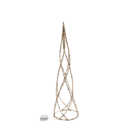 Albero di Natale cono glitterato "Style" con luci a led Color Oro Casa e cucina/Decorazioni per interni/Addobbi e decorazioni per ricorrenze/Decorazioni natalizie/Alberi di natale artificiali MagiediNatale.it - Altamura, Commerciovirtuoso.it