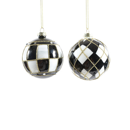 Palline per albero di Natale "Wonderland" in vetro color Nero e Bianco da 10 cm Casa e cucina/Decorazioni per interni/Addobbi e decorazioni per ricorrenze/Decorazioni natalizie/Addobbi e decorazioni/Palle e palline MagiediNatale.it - Altamura, Commerciovirtuoso.it