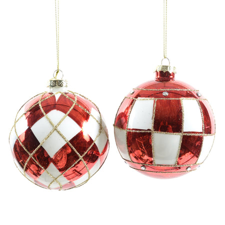 Pallina per albero di Natale "Wonderland" in vetro color Rosso e Bianco da 10 cm Casa e cucina/Decorazioni per interni/Addobbi e decorazioni per ricorrenze/Decorazioni natalizie/Addobbi e decorazioni/Palle e palline MagiediNatale.it - Altamura, Commerciovirtuoso.it