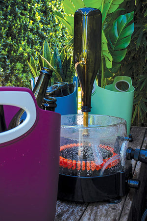 Lavabottiglie idraulico per lavare bottiglie, Vasi e Contenitori in Vetro "Made in Italy" Casa e cucina/Produzione di birra e vino artigianali/Fermentazione/Damigiane La Zappa - Altamura, Commerciovirtuoso.it