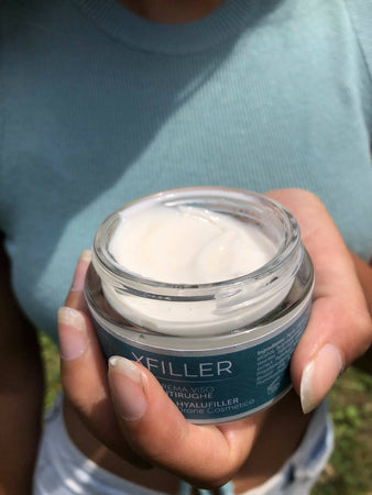 Xfiller - crema antirughe 100% naturale con x50 hyalufiller con drone cosmetico, arricchita con olio di mandorle dolci, burro di karitité, amamelide e olio di cocco pelle più giovane e luminosa 50ml Bellezza/Cura della pelle/Viso/Detergenti ed esfolianti/Trattamenti anti acne e anti macchie Beauty Fashion Store - Palermo, Commerciovirtuoso.it