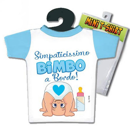 Mini T-Shirt "Simpaticissimo Bimbo a Bordo" t-shirt per macchina bimbo a bordo regalo neo nascita Prima infanzia/Seggiolini auto e accessori/Accessori/Adesivi baby per macchina Kondorama - Martinsicuro, Commerciovirtuoso.it