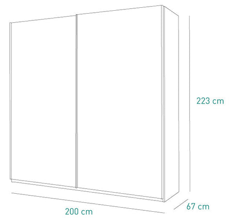 Armadio in legno con 2 ante scorrevoli bianco laccato h 220 cm "Made in Italy" Casa e cucina/Arredamento/Camera da letto/Armadi Decor Space - Altamura, Commerciovirtuoso.it